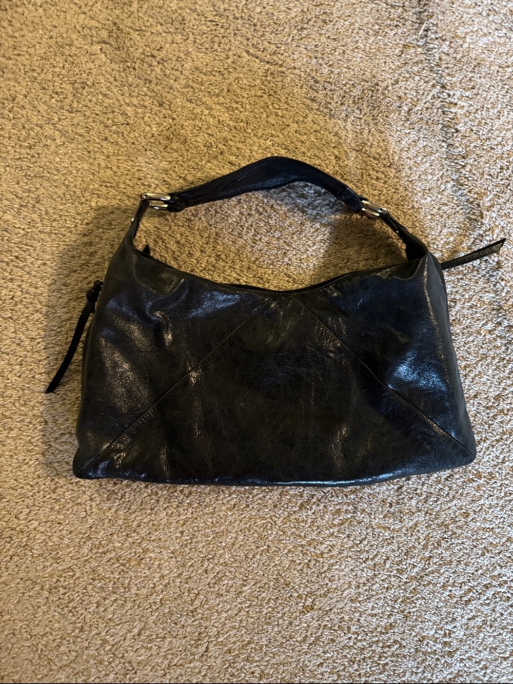 HOBO Black Leather Shoulder Hobo Bag